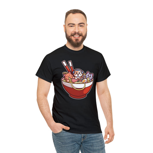 That's How You Really Chill: Ramen, Cats And A Good Portion Of Gaming! It's A T-Shirt